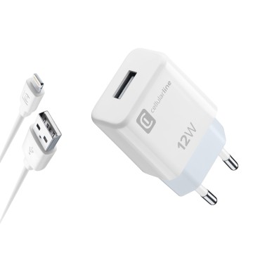Cellularline Lightning Seyahat Ş. 2A (Kablo+Adaptor)