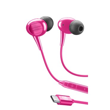 CELLULARLINE MUSIC SOUND TYPE C SiLiKONLU KULAKLIK-PEMBE