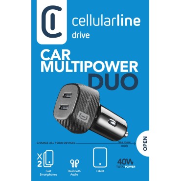 CELLULARLINE 40W ARAÇ ŞARJI 2 PORT ( 20W+20W) SiYAH