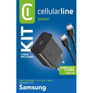 CELLULARLINE SAMSUNG SUPER FAST CHARGE PD 45W ŞARJ KiTi ADAPTÖR+ KABLO