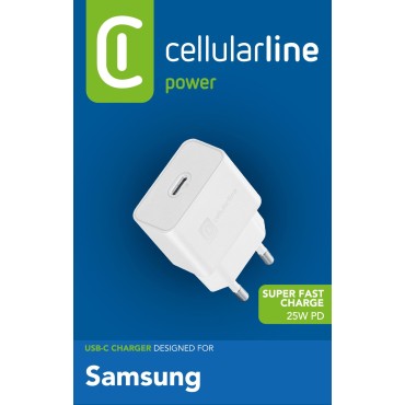CELLULARLINE SAMSUNG SUPER FAST CHARGE PD 25W ŞARJ ADAPTÖRÜ BEYAZ