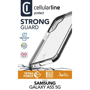 CELLULARLINE SAMSUNG A55 TETRA FORCE ULTRA KORUMA ANTI-BAKTERiYEL ŞEFFAF KILIF