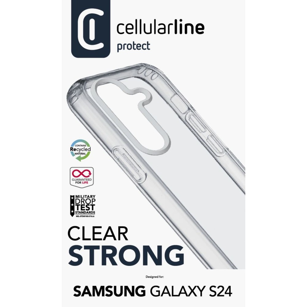 CELLULARLINE SAMSUNG S24 CLEARDUO ANTI-BAKTERiYEL SERT ŞEFFAF KILIF