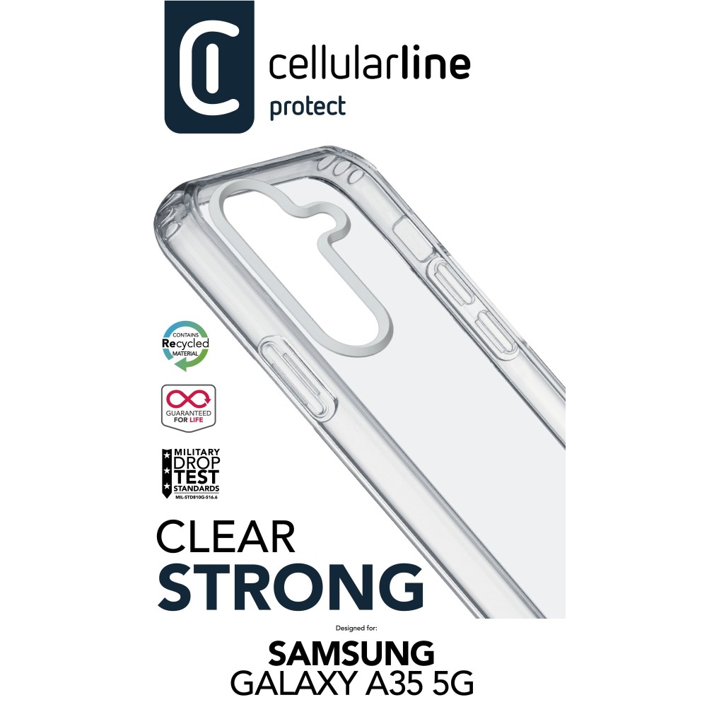 CELLULARLINE SAMSUNG A35 CLEARDUO ANTI-BAKTERiYEL SERT ŞEFFAF KILIF
