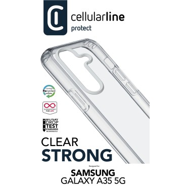 CELLULARLINE SAMSUNG A35 CLEARDUO ANTI-BAKTERiYEL SERT ŞEFFAF KILIF