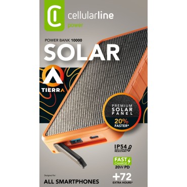 CELLULARLINE SOLAR PANELLİ SU,TOZ VE YÜKSEK SICAKLIKLARA DIRENÇLİ 20W +18W QC 2