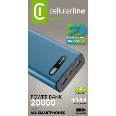 CELLULARLINE PD 20W HIZLI ŞARJ 20.000 MAH POWERBANK YEŞİL
