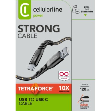 Cellularline Tetra Force 1m Type C Kablo Siyah