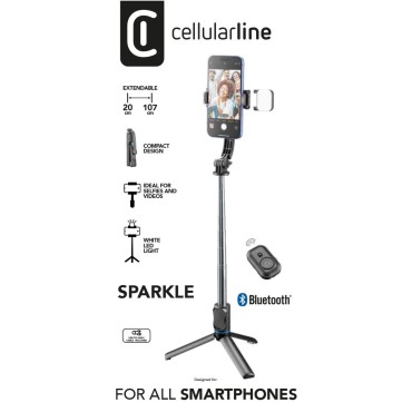 CELLULARLINE LED IŞIK VE UZAKTAN KUMANDALI TRİPOD SELFIE ÇUBUĞU