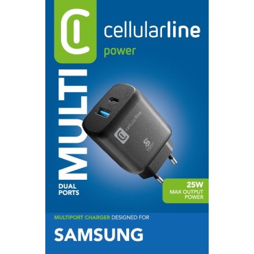Cellularline Samsung 25W Dual Port Super Fast Şarj Adaptorü