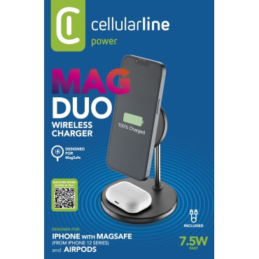 CELLULARLINE MAGSAFE İKİLİ KABLOSUZ ŞARJ STANDI