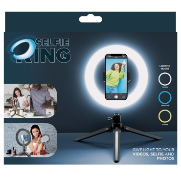 CELLULARLINE VIDEO VE SELFIE ÇEKİM İÇİN TRIPODLU 8" LED HALKA