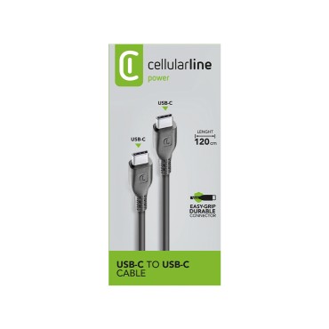 CELLULARLINE 120 CM USB-C TO USB-C DATA KABLOSU-SiYAH